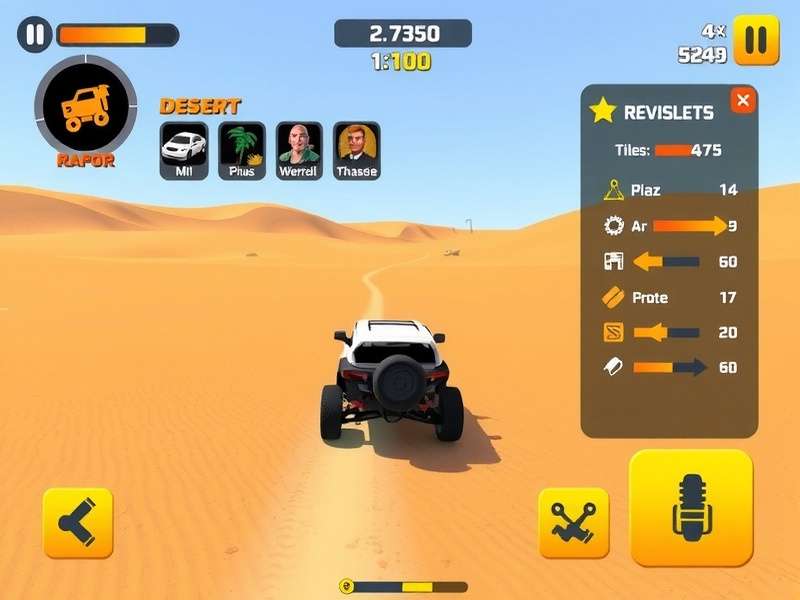 Arid Sands Race gameplay screenshot showing desert racing